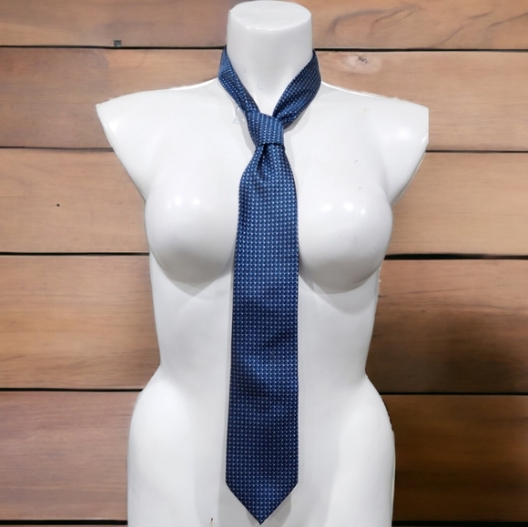 John Sparks 3D Box Blue Neck Tie - New with Tag - Picture 3 of 8